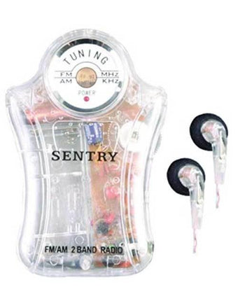 Sentry P808C Transparent AM/FM Radio w/Strap - State Shops California